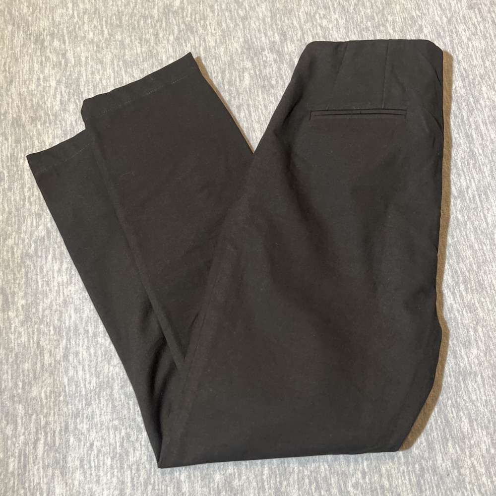 Rebecca Taylor TAILORED Pants Women Sz 0 Black Trouser Dress Skinny Side Zip - Picture 7 of 11